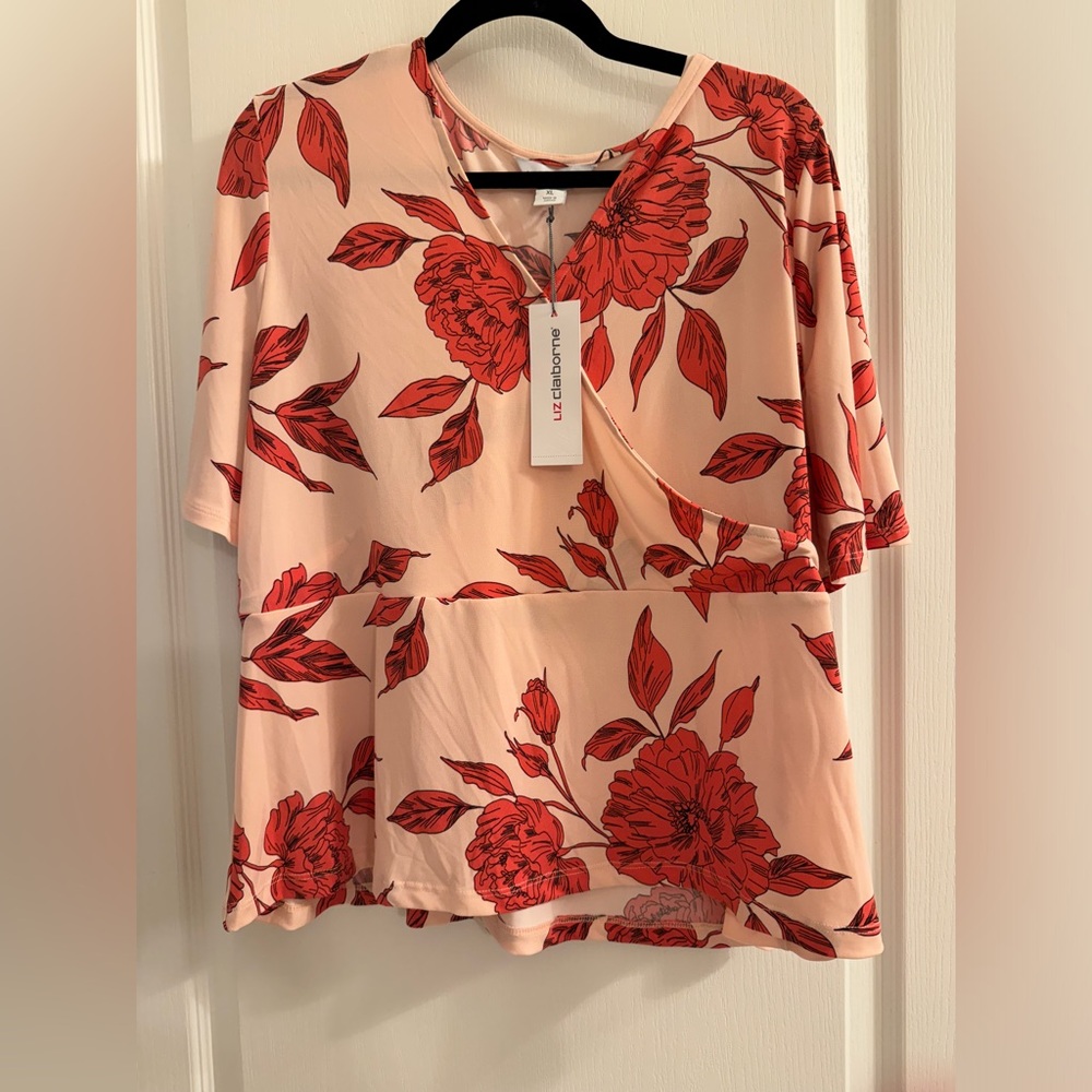 Liz Claiborne Peach Pink Blouse